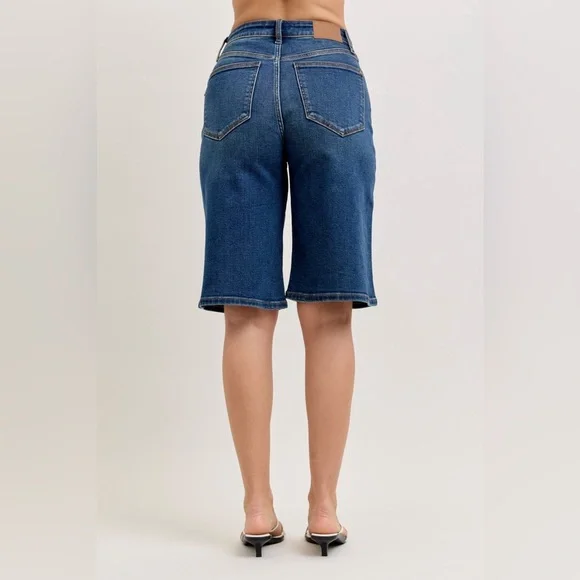 Judy Blue High Waist Bermuda Denim Shorts - Picture 4 of 6